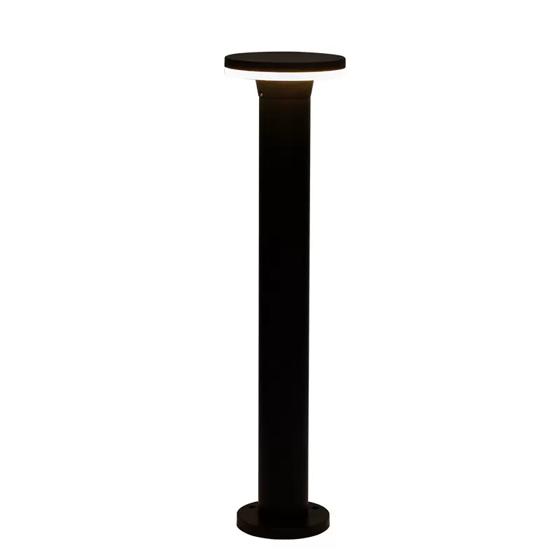 Modern Black 12W Outdoor Waterproof Aluminum LED Lawn Lamps Pathway Landscape Bollard Road Street Outdoor Garden Bollard Light